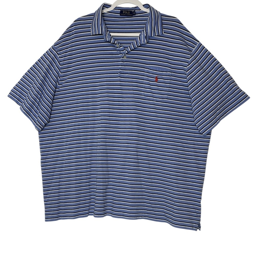 Polo Ralph Lauren Polo Shirt Men's 3XT Short Sleeve Striped Stretch Pocket